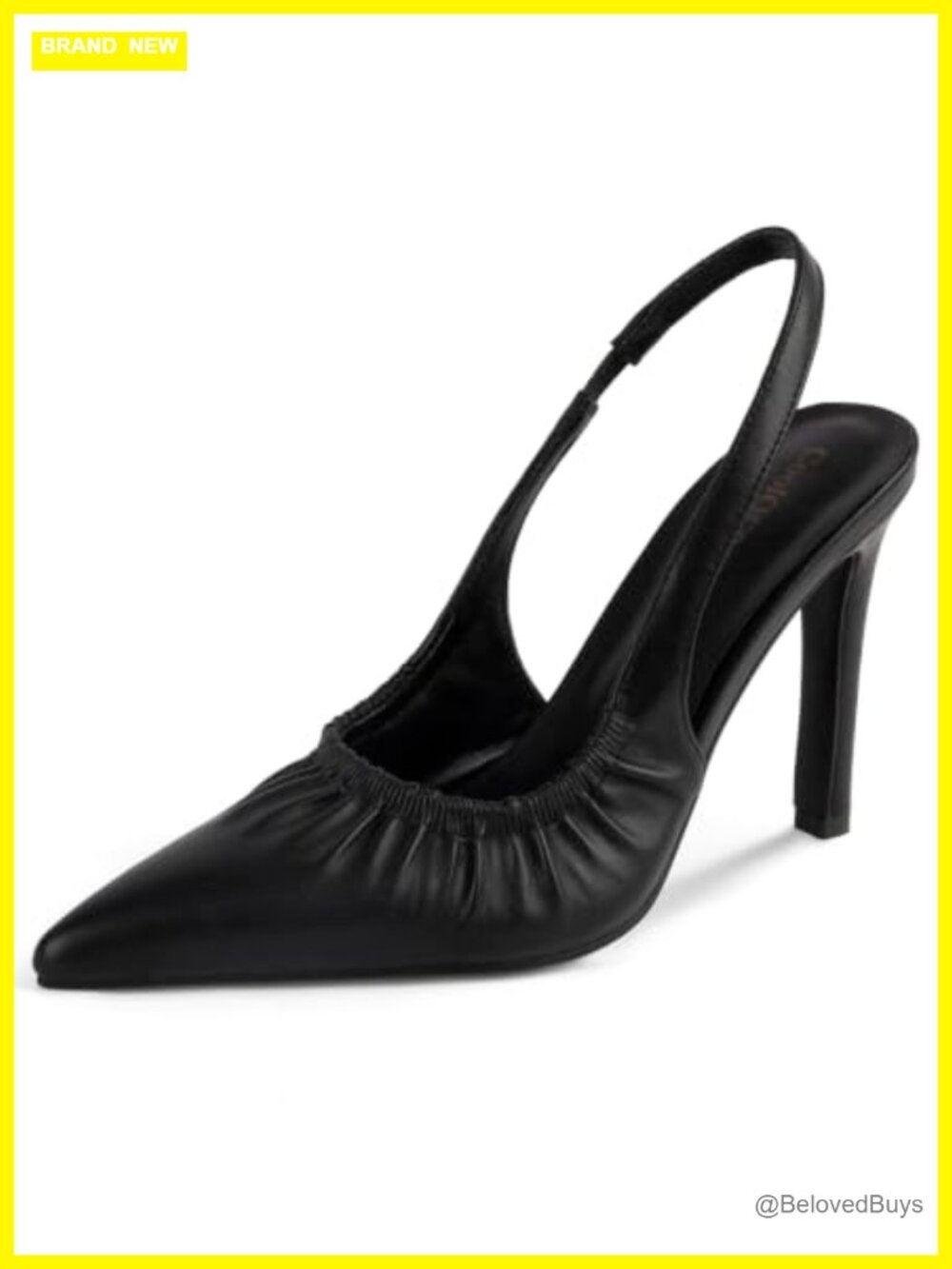 Women's Ruched Pointed Toe Stiletto Slingback Heels 4 Inch Closed Toe Pumps